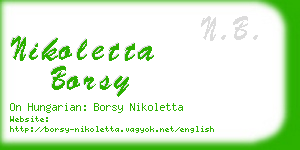 nikoletta borsy business card